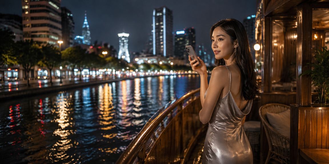 Người dùng tại TP.HCM trải nghiệm nền tảng 3077 trên điện thoại bên ly cà phê